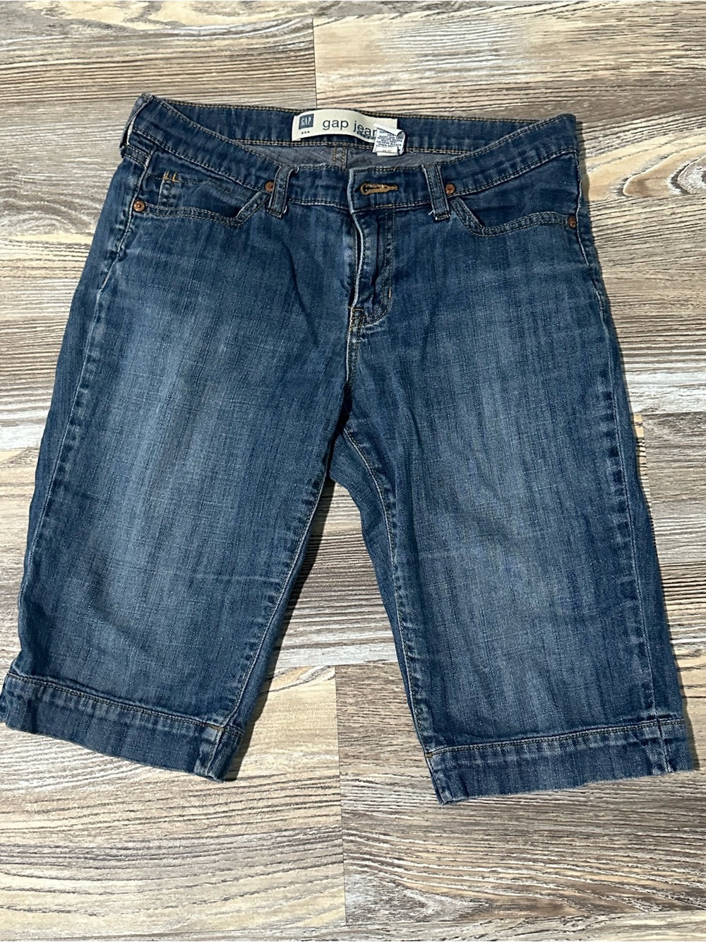 GAP Women's Dark Blue Denim Bermuda Shorts